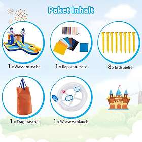 CWY 7-i-1 Uppblåsbar Vattenrutschbana och Hoppborgskombination 578x408x250cm -NP11072