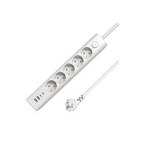 MicroConnect 5-Way Switched with 2x USB and 2x USB-C Power Strip 1.5m