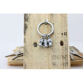 Troika THREE MONKEYS Keyring Silver