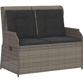 vidaXL Garden Bench Poly Rattan Grey 3394460