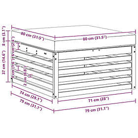 vidaXL Outdoor Footstool Solid Acacia Wood 900561