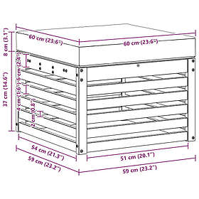 vidaXL Footstool Solid Acacia Wood 900485