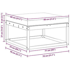 vidaXL Footstool Solid Acacia Wood 900529
