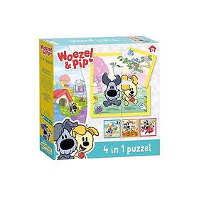 Bambolino Toys Woezel & Pip 4-i-1 Gulvpuslespil