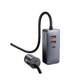 Baseus Share Together C00034800827-Z1 2xUSB-A 2xUSB-C med forlængerkabel Bilopla