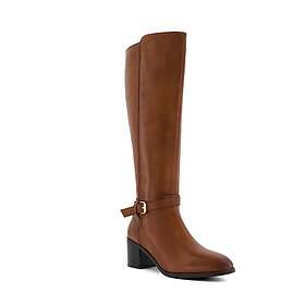 Dune London Trusti 2 Buckle Heeled Knee High Tan Leather (Women's)