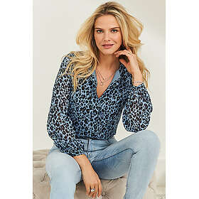 Sosandar Blouson Sleeve Shirt Leopard Print (Women's)