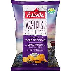 Estrella Västkustchips Kremost & Sort Pepper Chips 180g