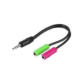 Vivanco 4008928454994 1x4 Pin Plug to 2x 3.5mm 3Pin Socket 0.1m