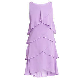 Gina Bacconi Vesta Jewel-Shoulder Tiered Cocktail Dress