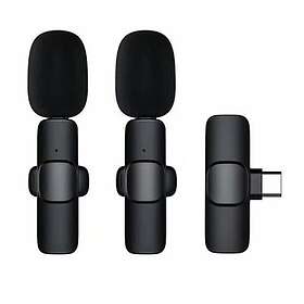 K10 K1 Wireless Lavalier Microphone Type C Dual (2 TX)