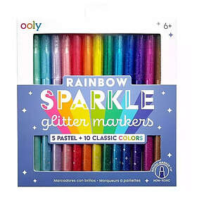 Ooly Rainbow Sparkle Glitterkynät Pyöreä Kärki 15-pack