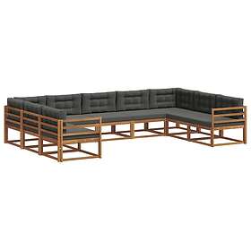 vidaXL Ensemble Canapé d'Extérieur avec Coussin 9 Pièces 3368155