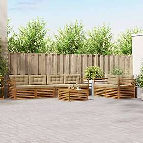 vidaXL Sofa Set Outdoor Sofa Set with Cushion 7 Pieces 3373043