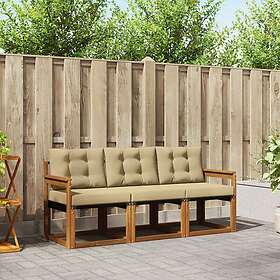 vidaXL Outdoor Soffgrupp med Kudde 3 Delar 3368348