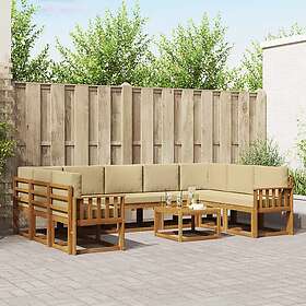 vidaXL Ensemble de canapé d'extérieur avec Coussin 10 Pièces 3367016