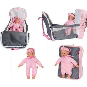 SMILYPLAY Baby Docka med Ryggsäck och Spjälsäng GXP-891182