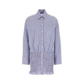 Prada Embroidered Poplin Skjortekjole