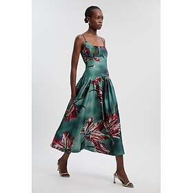 Karen Millen Satin Applique Woven Maxi Dress