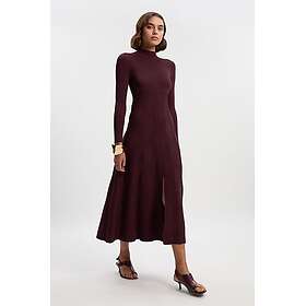 Karen Millen Contrast Wave Knit A-Line Long Sleeve Maxi Dress