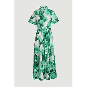 Karen Millen Rose Print Petite Belted Maxi Shirt Dress