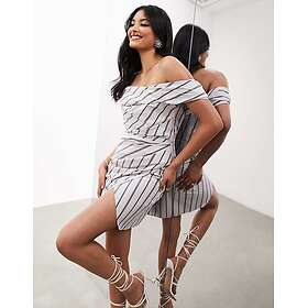 Asos EDITION Drape Off Shoulder Minikjole