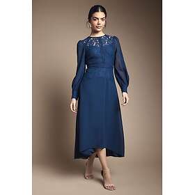 Wallis Wmsd12 Lace Insert Chiffon Midi Dress