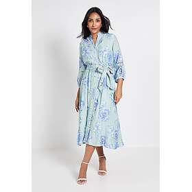 Wallis Floral Lace Insert Collarless Midi Dress