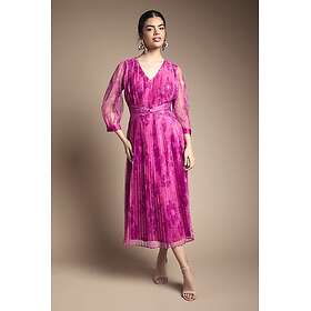 Wallis Mesh Pleated Twist Waist Midi Dress