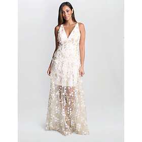 Gina Bacconi Zafira Floral Applique Maxi Dress