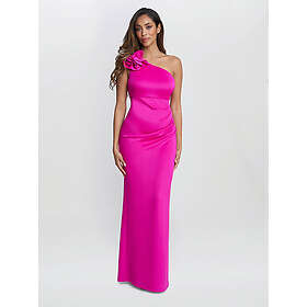 Gina Bacconi Agatha 3D Flower Detailed One Shoulder Maxi Dress