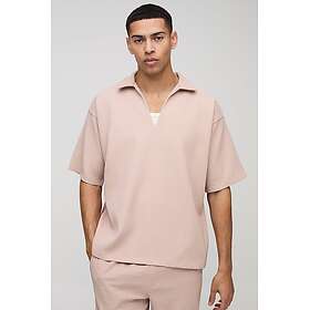 boohooMAN Oversized Pleated V-Neck Shirt (Men's)