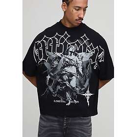 boohooMAN Oversized Boxy Heavyweight Angel Printed T-shirt (Men's)