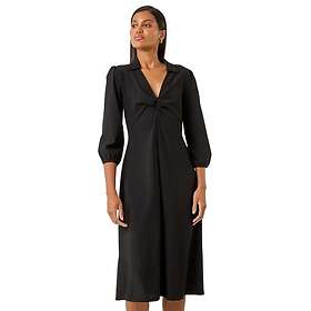 Roman Twist Front Textured Midi Dress