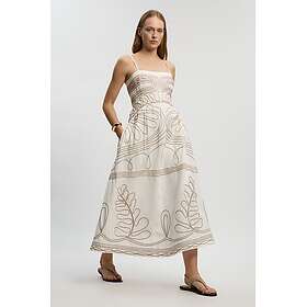 Karen Millen Petite Embroidered Strappy Woven Midi Dress