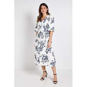 Wallis Wnfloral Polka Dot Button Ottoman Twill Midi Dress