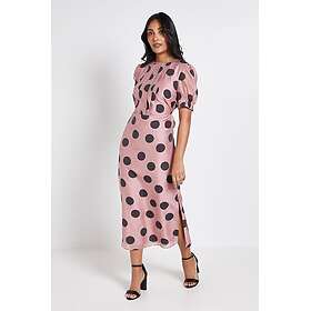 Wallis Pwpleat Puff Sleeve Midi Dress