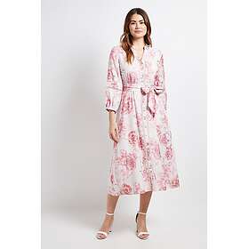 Wallis Wmsflr Floral Lace Insert Collarless Shirt Midi Dress