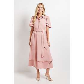 Wallis Petite Lace Insert Ruffle Sleeve Midi Dress