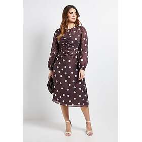 Wallis Polka Dot Ruched Midi Dress