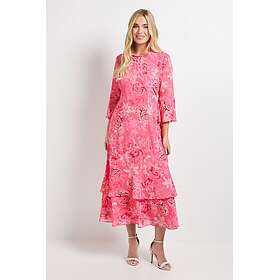 Wallis Wpntrft Floral Neck Trim Ruffle Midi Dress