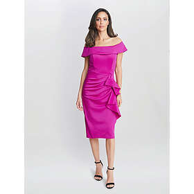 Gina Bacconi Izzy Off The Shoulder Ruched Knee Length Dress