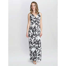 Gina Bacconi Jacquelin Jersey Flutter Sleeve Crossover V-Neck Ruched Waist Maxi 