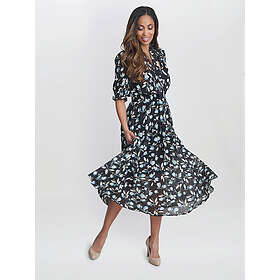 Gina Bacconi Mimi Pussy Bow Midi Dress