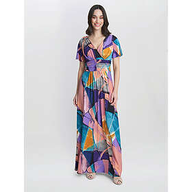 Gina Bacconi Elodie Jersey Flutter Sleeve Ruched Waist Maxi Dress