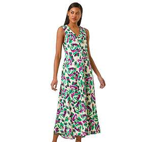 Roman Abstract Print Sleeveless Midi Dress