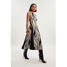 Karen Millen Geo Print Pleated Maxi Dress