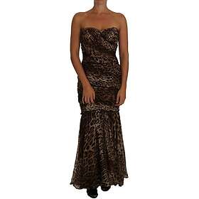 Dolce & Gabbana Leopard Print Strapless Maxi Dress