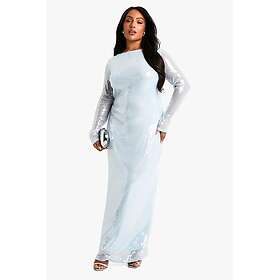 Boohoo Sequin Tie Back Maxi Column Dress