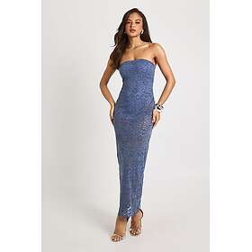 Boohoo Velvet Lace Bandeau Maxi Dress